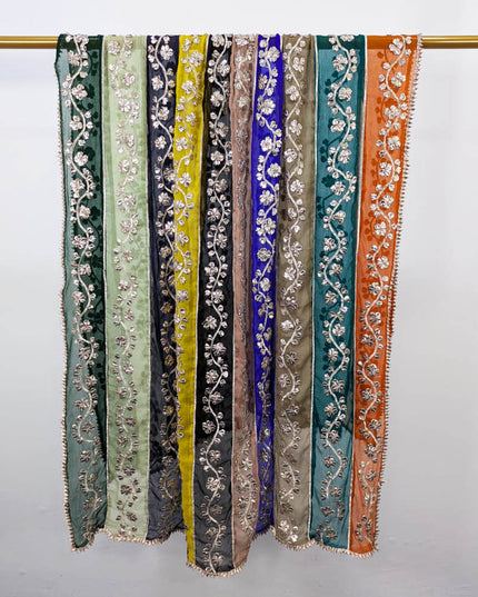 Fancy Multicolor Chiffon with Gotta Work Dupatta