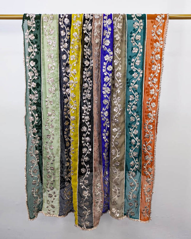 Fancy Multicolor Chiffon with Gotta Work Dupatta