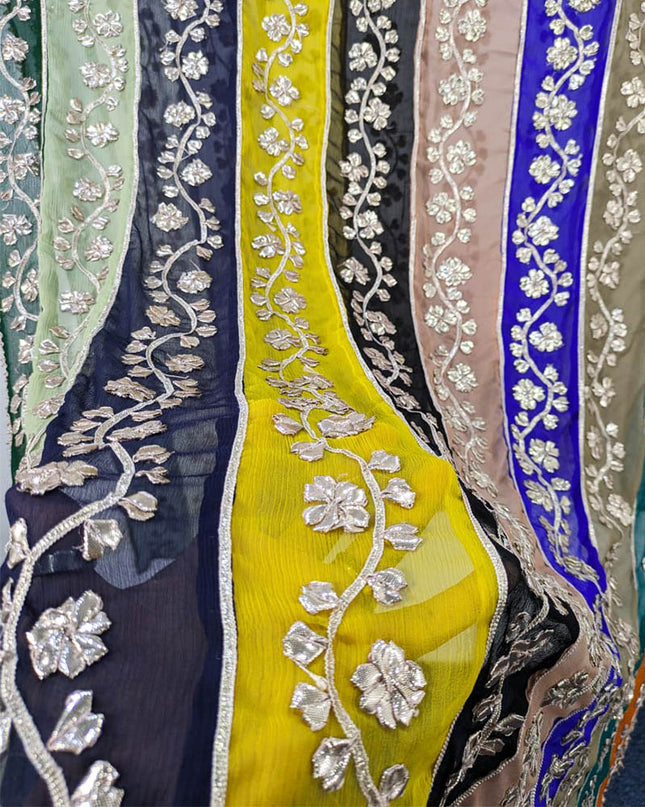 Fancy Multicolor Chiffon with Gotta Work Dupatta