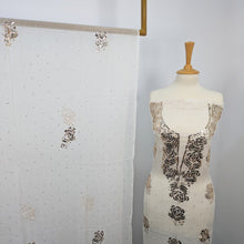 Load image into Gallery viewer, Pure China Crinkle with Handmade Pure Indian Golden Mukesh Work
