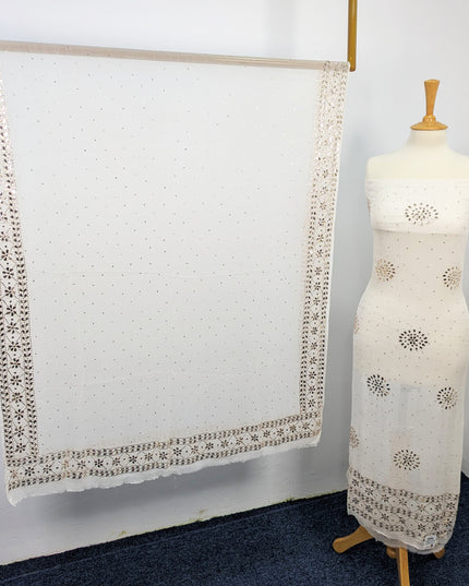 Pure China Crinkle with Handmade Pure Indian Golden Mukesh Work