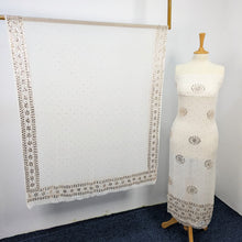 Load image into Gallery viewer, Pure China Crinkle with Handmade Pure Indian Golden Mukesh Work
