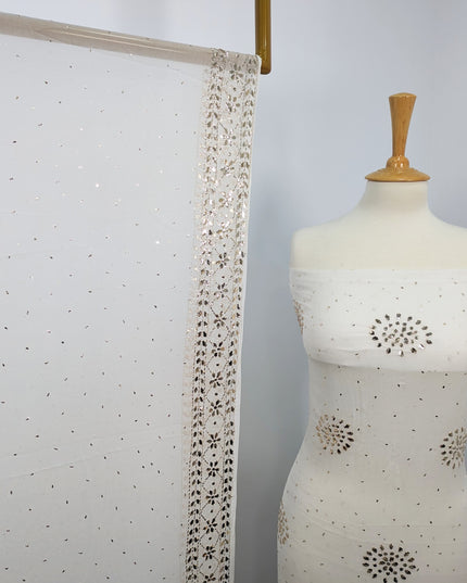 Pure China Crinkle with Handmade Pure Indian Golden Mukesh Work