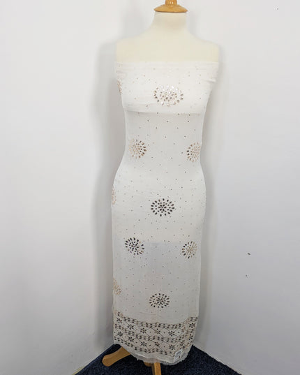Pure China Crinkle with Handmade Pure Indian Golden Mukesh Work