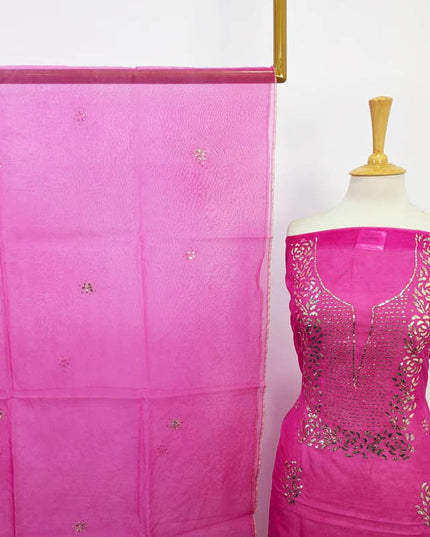 Organza with Indian Rose Gold Mukesh Work 2PC Unstitched