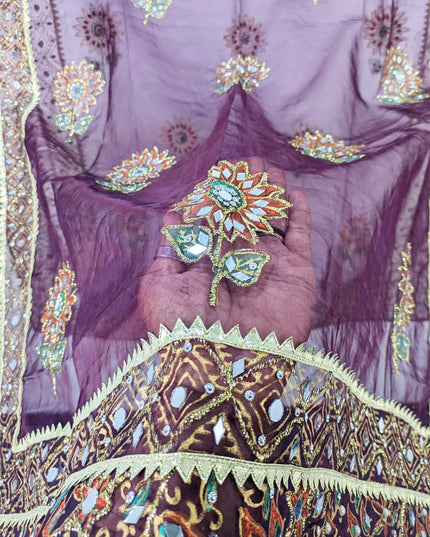 Fancy Gajji Silk  Block Print Work Dupatta