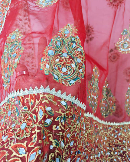 Organza with Block Print Work Dupatta (Ready To Wear)