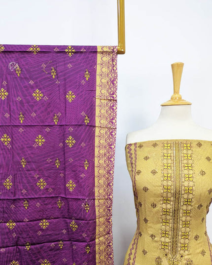 Embroidered Lawn with Lace Border Dupatta 3Pc Unstitched