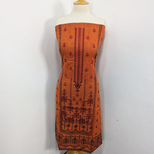 Embroidered Lawn With Lace Border Dupatta 3PC Unstitched