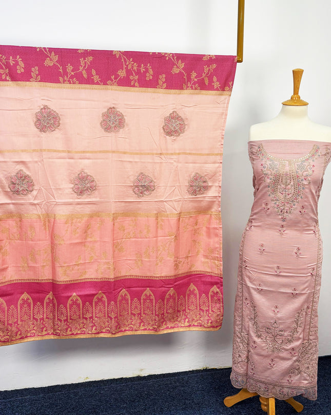 Fancy Embroidered Lawn With Lawn Banarasi Dupatta