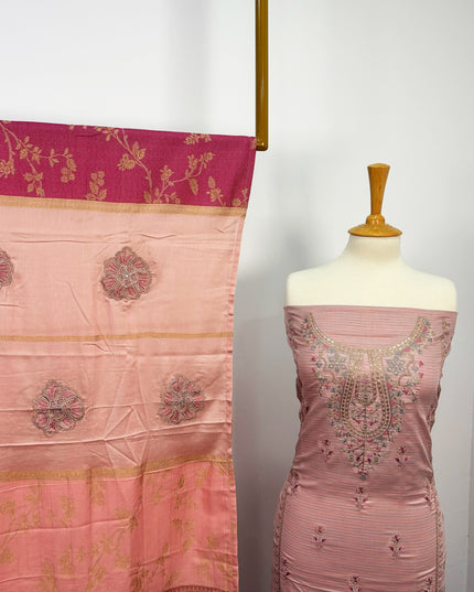 Fancy Embroidered Lawn With Lawn Banarasi Dupatta