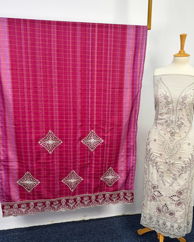 Fancy Embroidered Lawn Full Jaal Work  Unstitched
