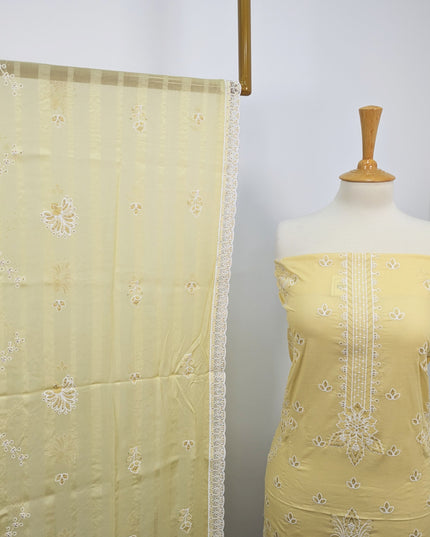 Fancy Chikankari Lawn With Chiffon Dupatta 3pc Unstitched