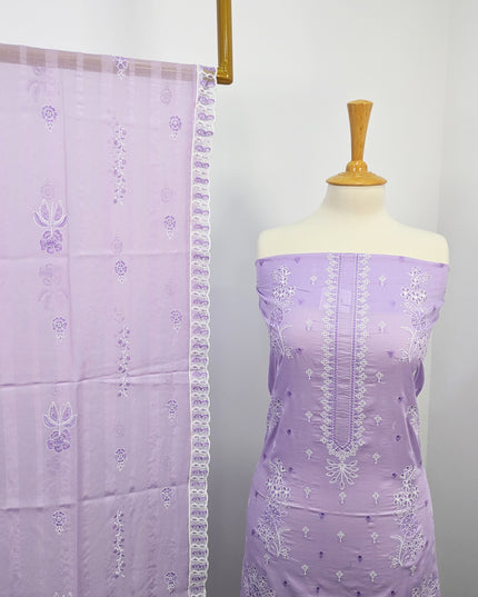Fancy Chikankari Lawn With Chiffon Dupatta 3pc Unstitched