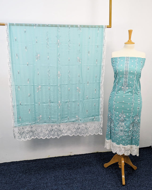 Fancy Chikankari Lawn With Chiffon Dupatta 3pc Unstitched