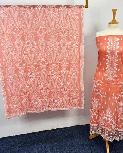 Fancy Lawn With Chiffon Dupatta 3pc Unstitched