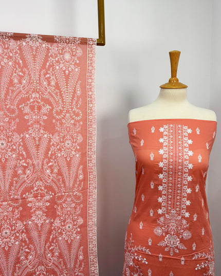 Fancy Lawn With Chiffon Dupatta 3pc Unstitched