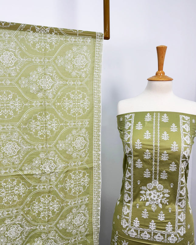 Fancy Lawn With Chiffon Dupatta 3pc Unstitched