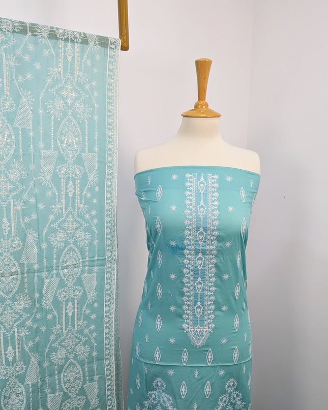 Fancy Lawn With Chiffon Dupatta 3pc Unstitched