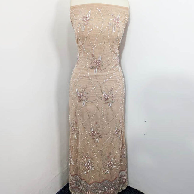 Fancy Silk with Front Back Full Jaal Cut Dana Work 2PC Unstitched