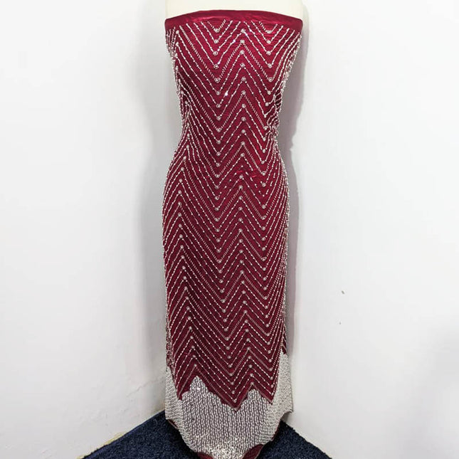 Fancy Silk Cut Dana with Sitara Moti Work 2PC Unstitched