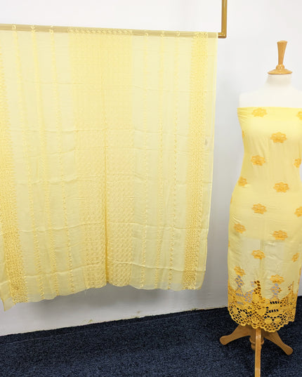 Fancy Chikankari Lawn With Chiffon Dupatta  3piece suit