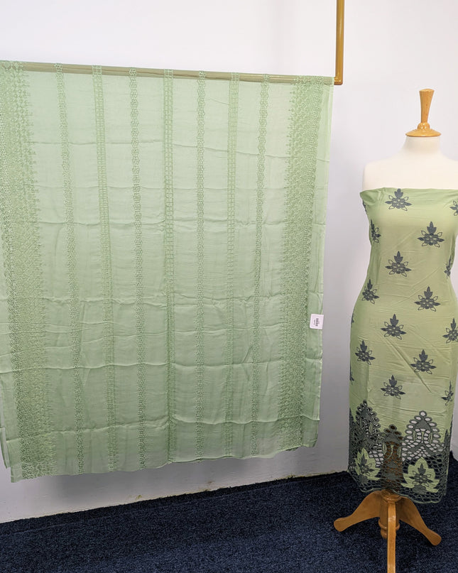 Fancy Chikankari Lawn With Chiffon Dupatta  3piece suit