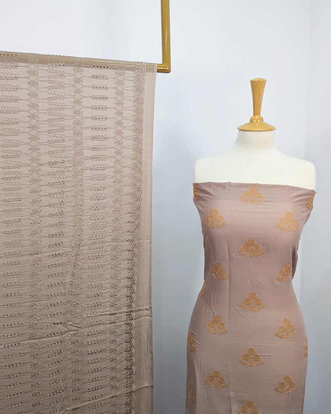 Fancy Chikankari Lawn With Chiffon Dupatta  3piece suit
