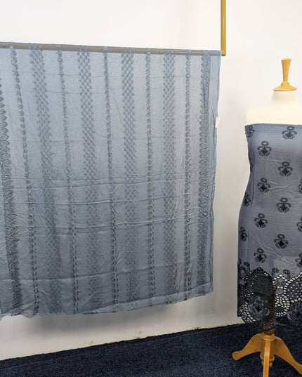 Fancy Chikankari Lawn With Chiffon Dupatta  3piece suit