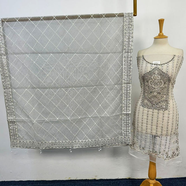 Fancy Embroidered Net 2PC Unstitched