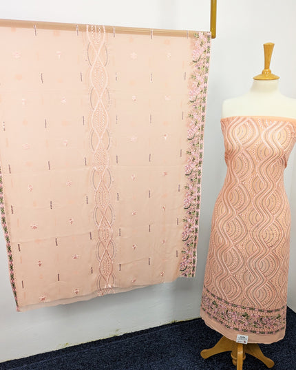 Embroidered Chiffon With Chikankari Work