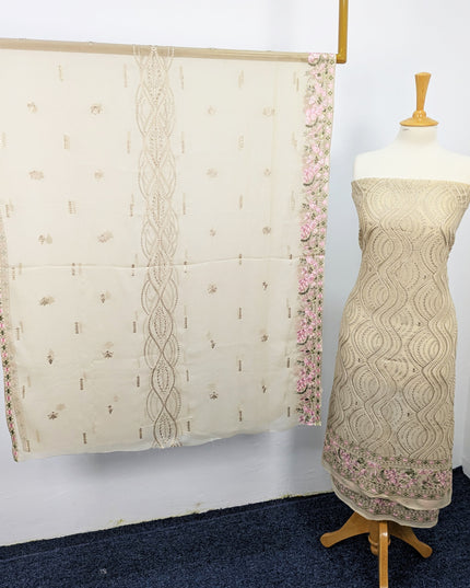Embroidered Chiffon With Chikankari Work