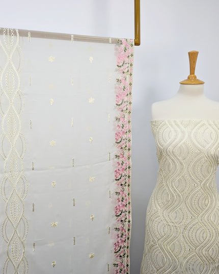 Embroidered Chiffon With Chikankari Work