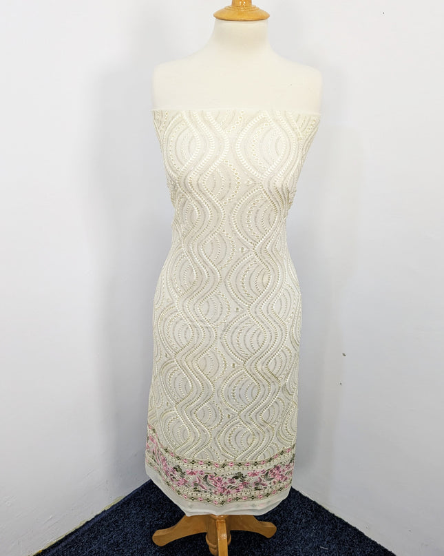 Embroidered Chiffon With Chikankari Work