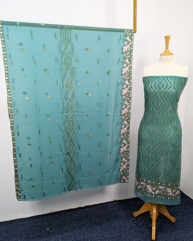 Embroidered Chiffon With Chikankari Work