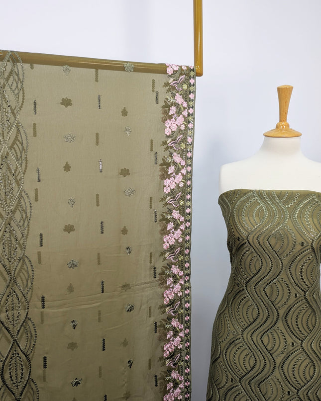 Embroidered Chiffon With Chikankari Work