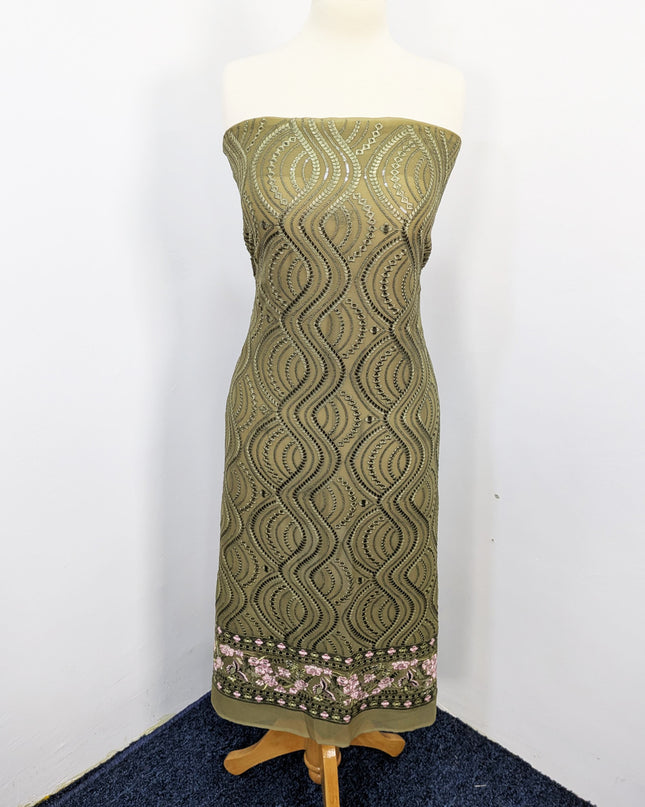 Embroidered Chiffon With Chikankari Work