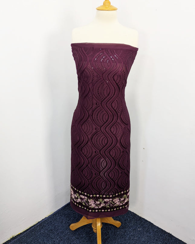 Embroidered Chiffon With Chikankari Work