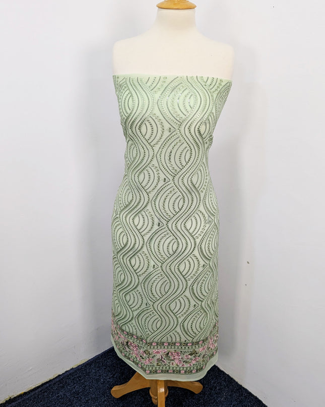 Embroidered Chiffon With Chikankari Work