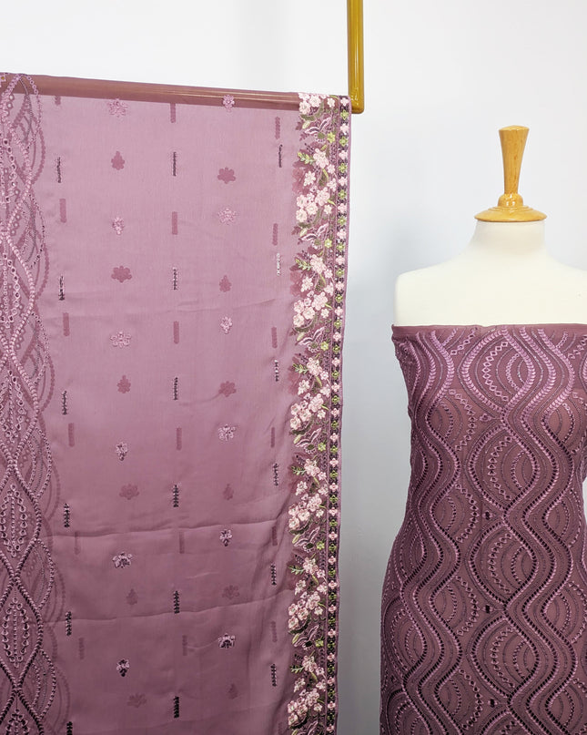 Embroidered Chiffon With Chikankari Work