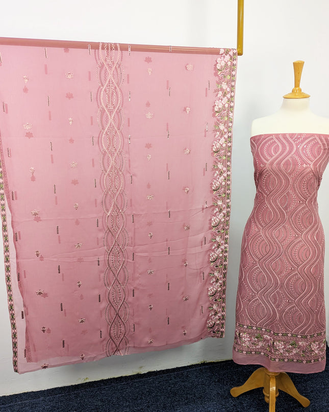 Embroidered Chiffon With Chikankari Work