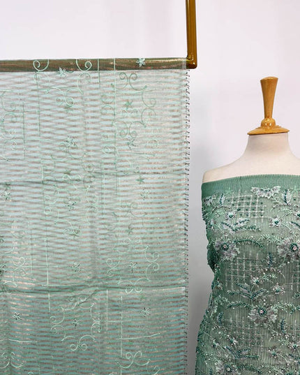 Fancy Organza with Zari + Stone Work 2PC Unstitched