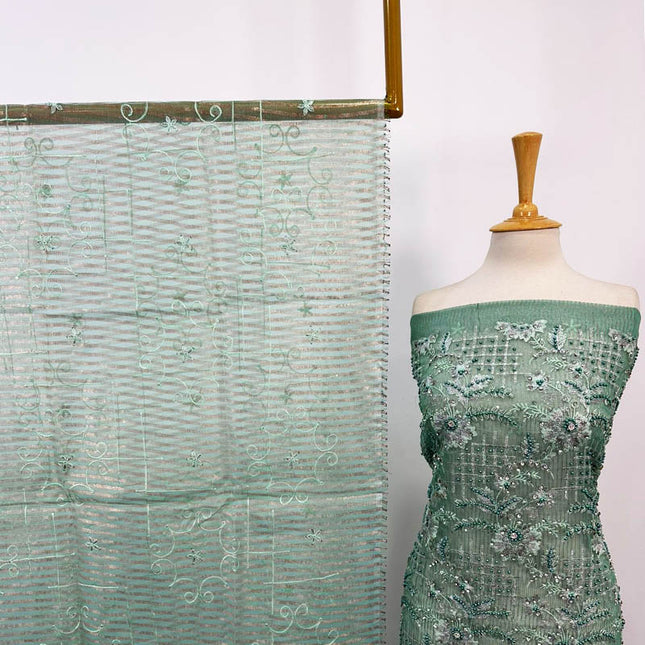 Fancy Organza with Zari + Stone Work 2PC Unstitched