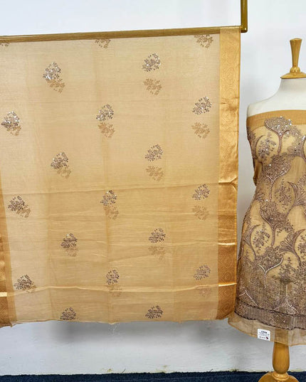 Fancy Khadi Net with Pearls Stone Work 2PC Unstitched
