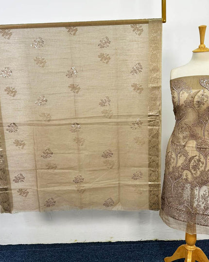Fancy Khadi Net with Pearls Stone Work 2PC Unstitched