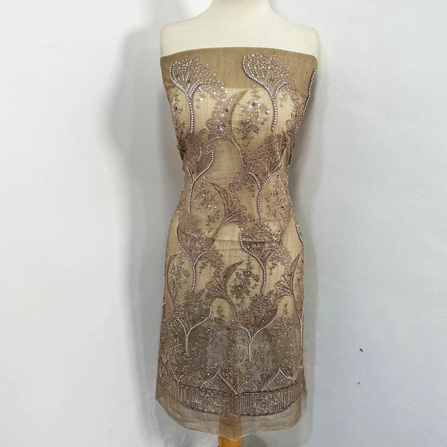 Fancy Khadi Net with Pearls Stone Work 2PC Unstitched