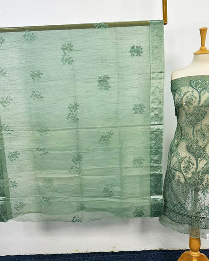 Fancy Khadi Net with Pearls Stone Work 2PC Unstitched