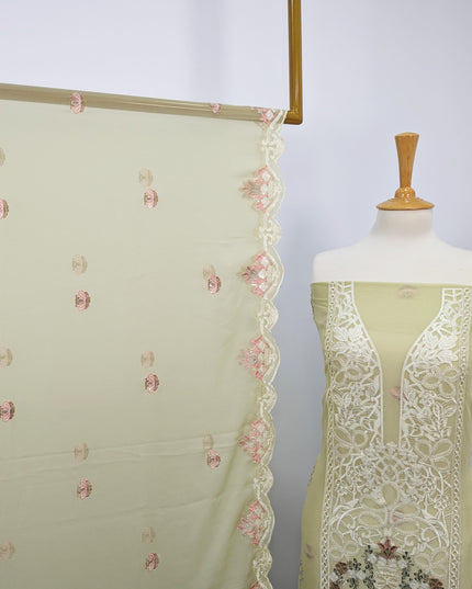 Embroidered Chiffon With Chikankari Work