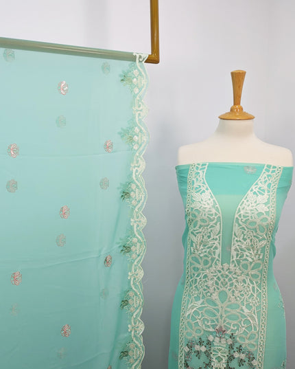 Embroidered Chiffon With Chikankari Work