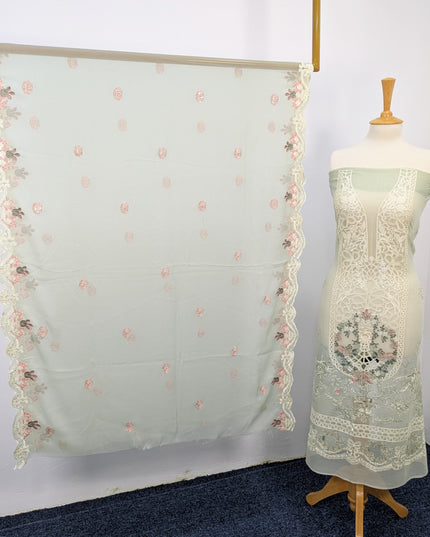 Embroidered Chiffon With Chikankari Work